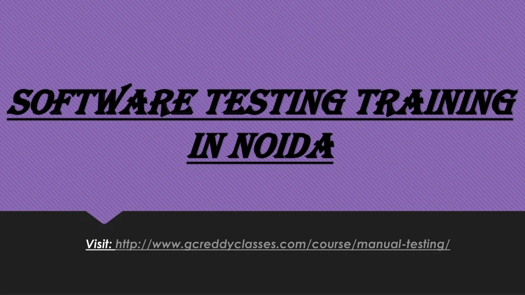 software testing training in noida