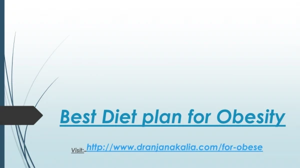 Best Diet plan for Obesity