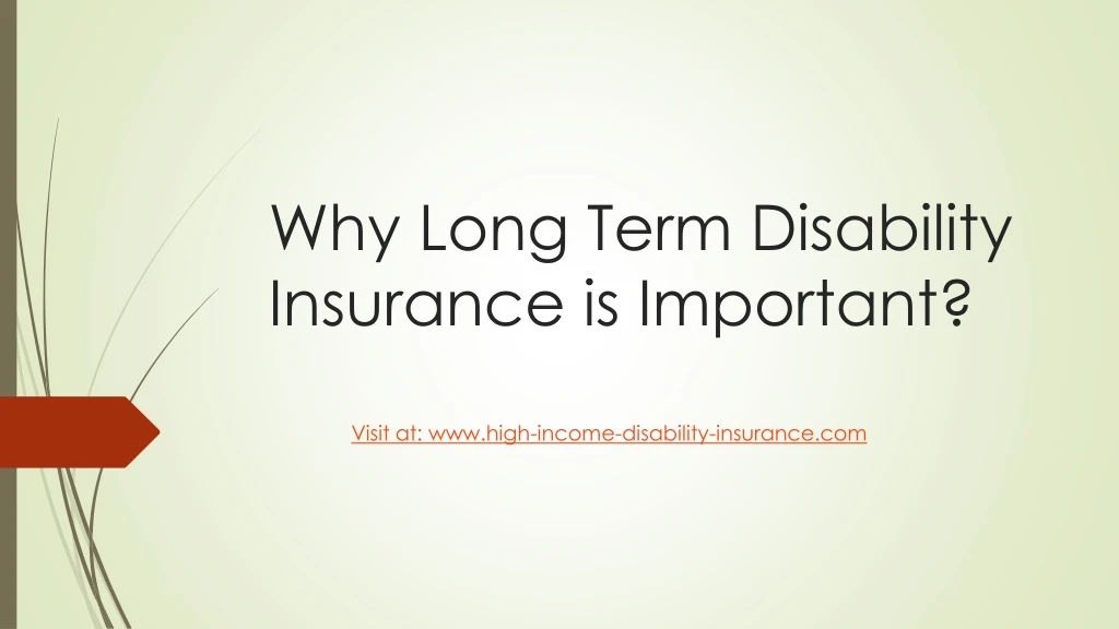 why long term disability insurance is important