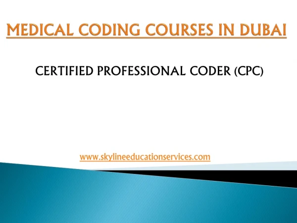 Medical Coding Institute in Dubai