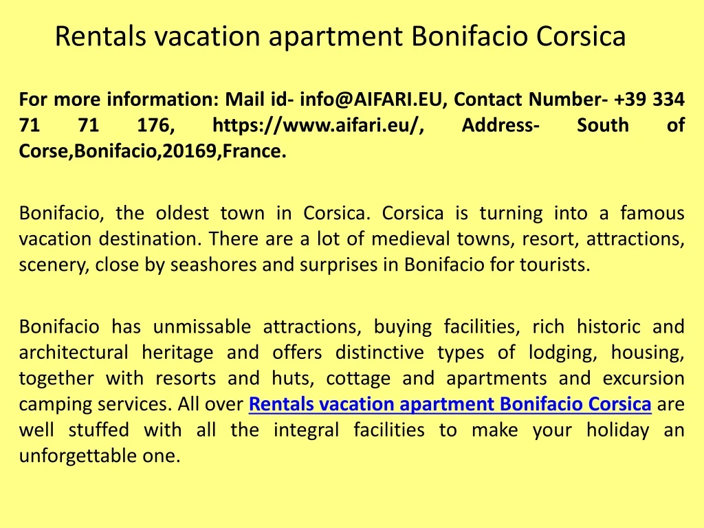 rentals vacation apartment bonifacio corsica