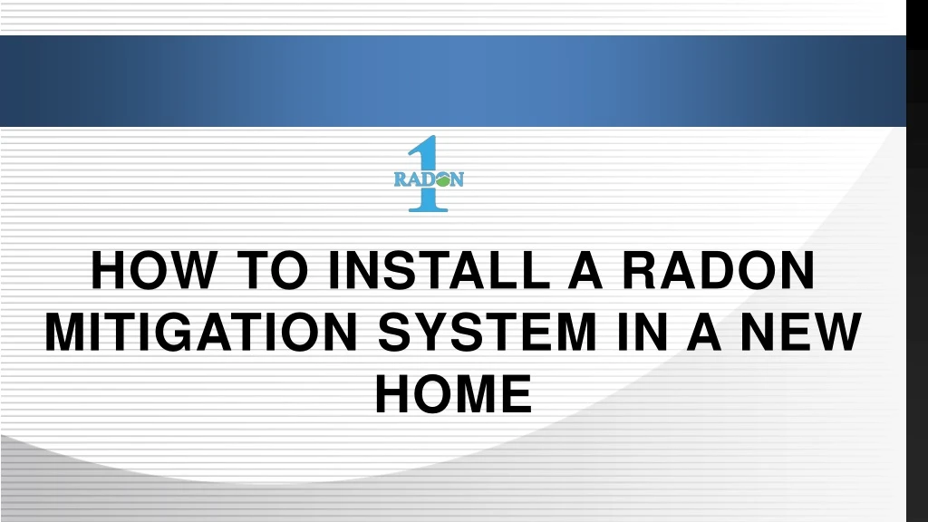 how to install a radon mitigation system
