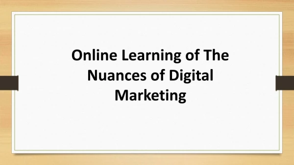 Online Learning of The Nuances of Digital Marketing