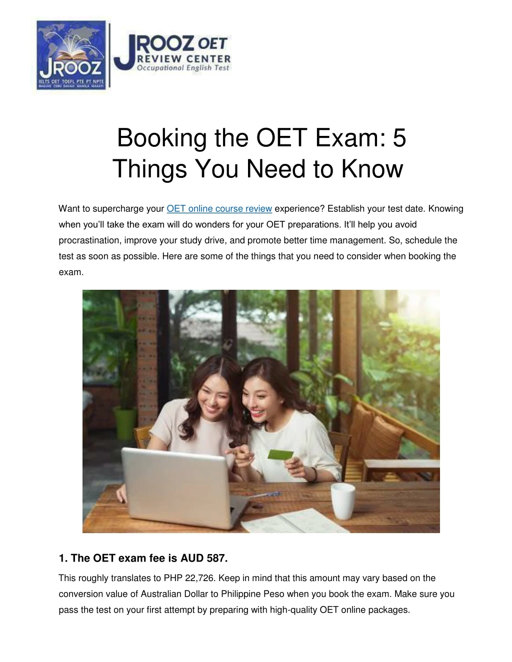 booking the oet exam 5 things you need to know