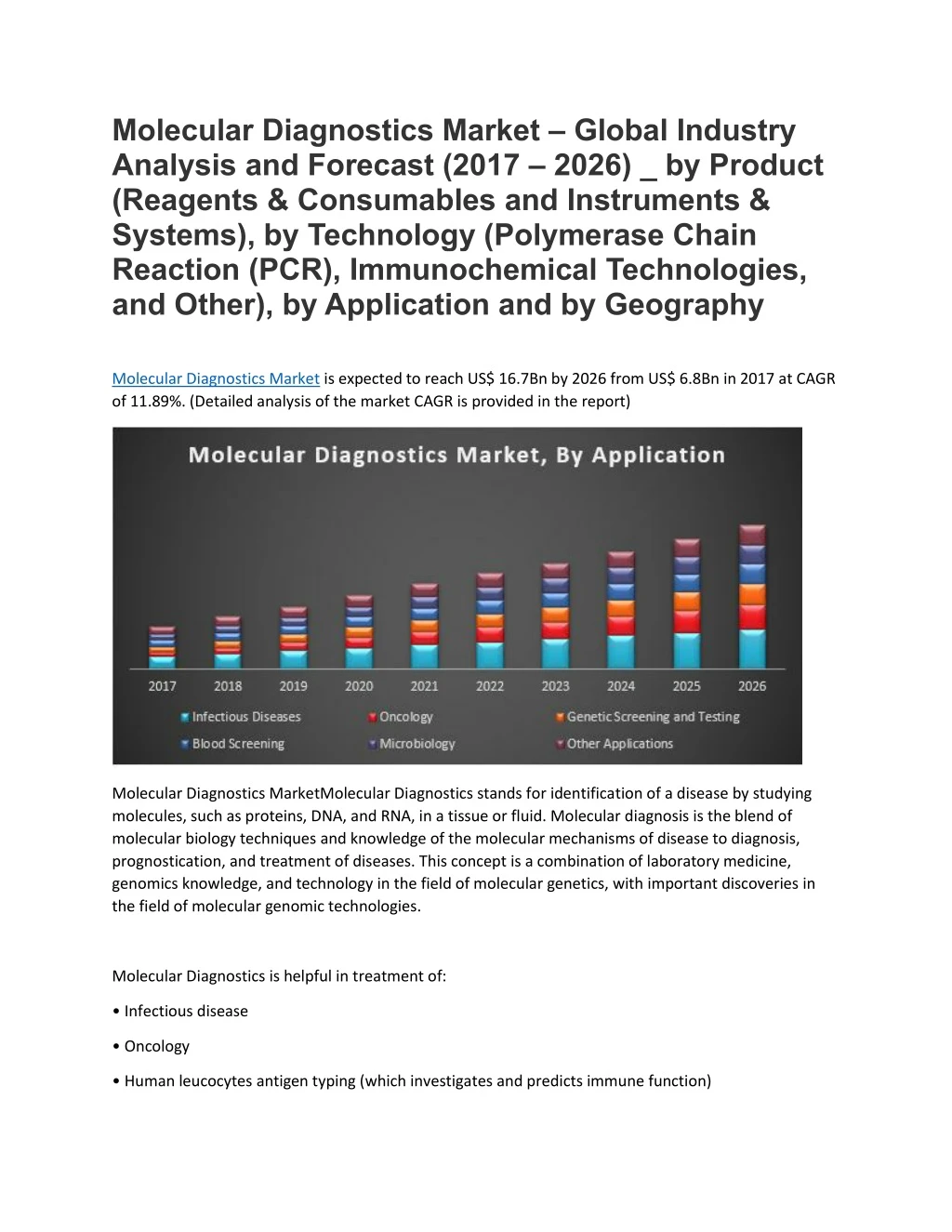molecular diagnostics market global industry