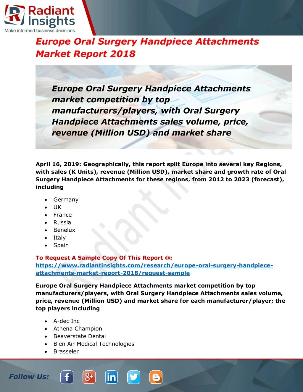 europe oral surgery handpiece attachments market