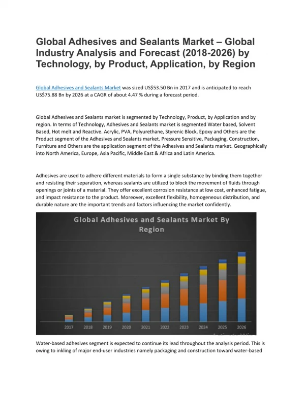 Global Adhesives and Sealants Market