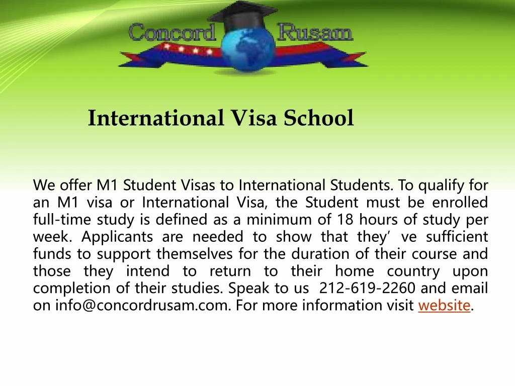 international visa school
