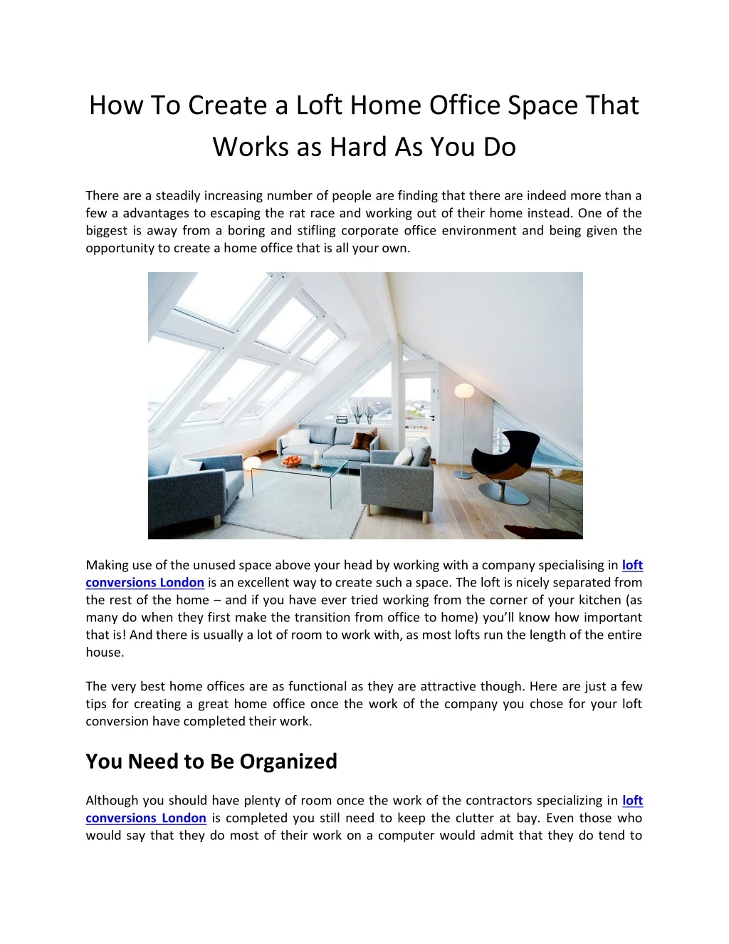 how to create a loft home office space that works