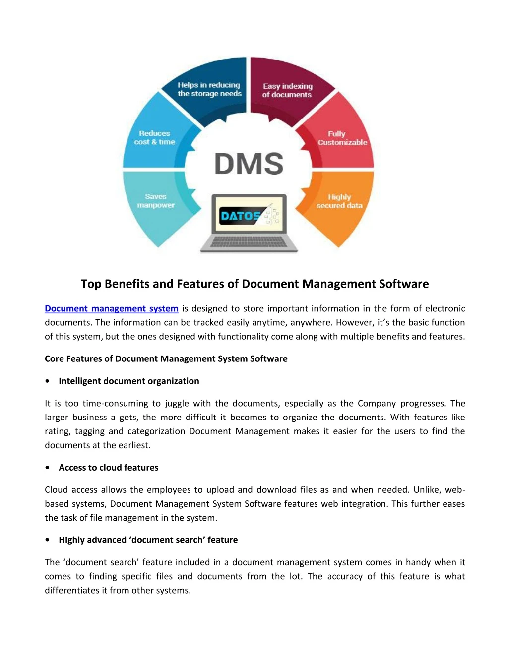 top benefits and features of document management