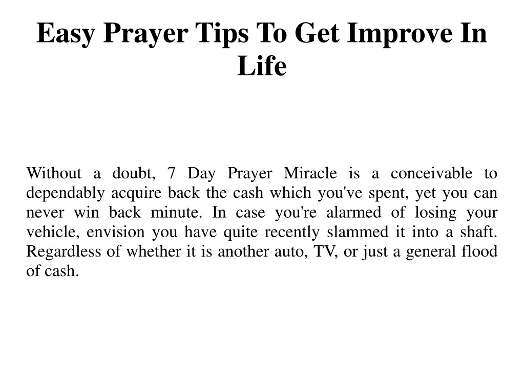 easy prayer tips to get improve in life