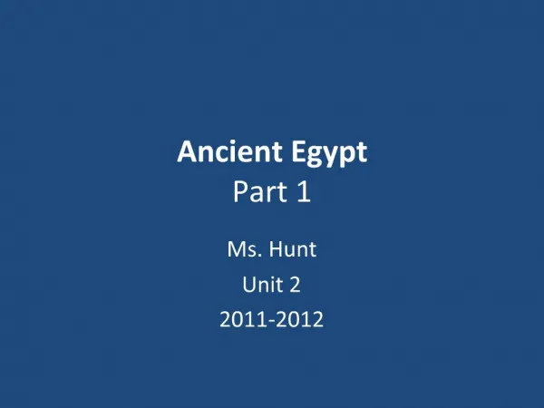 Ancient Egypt Part 1