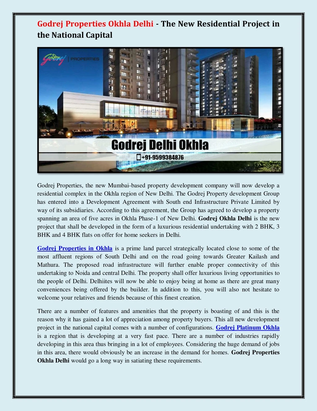 godrej properties okhla delhi the new residential