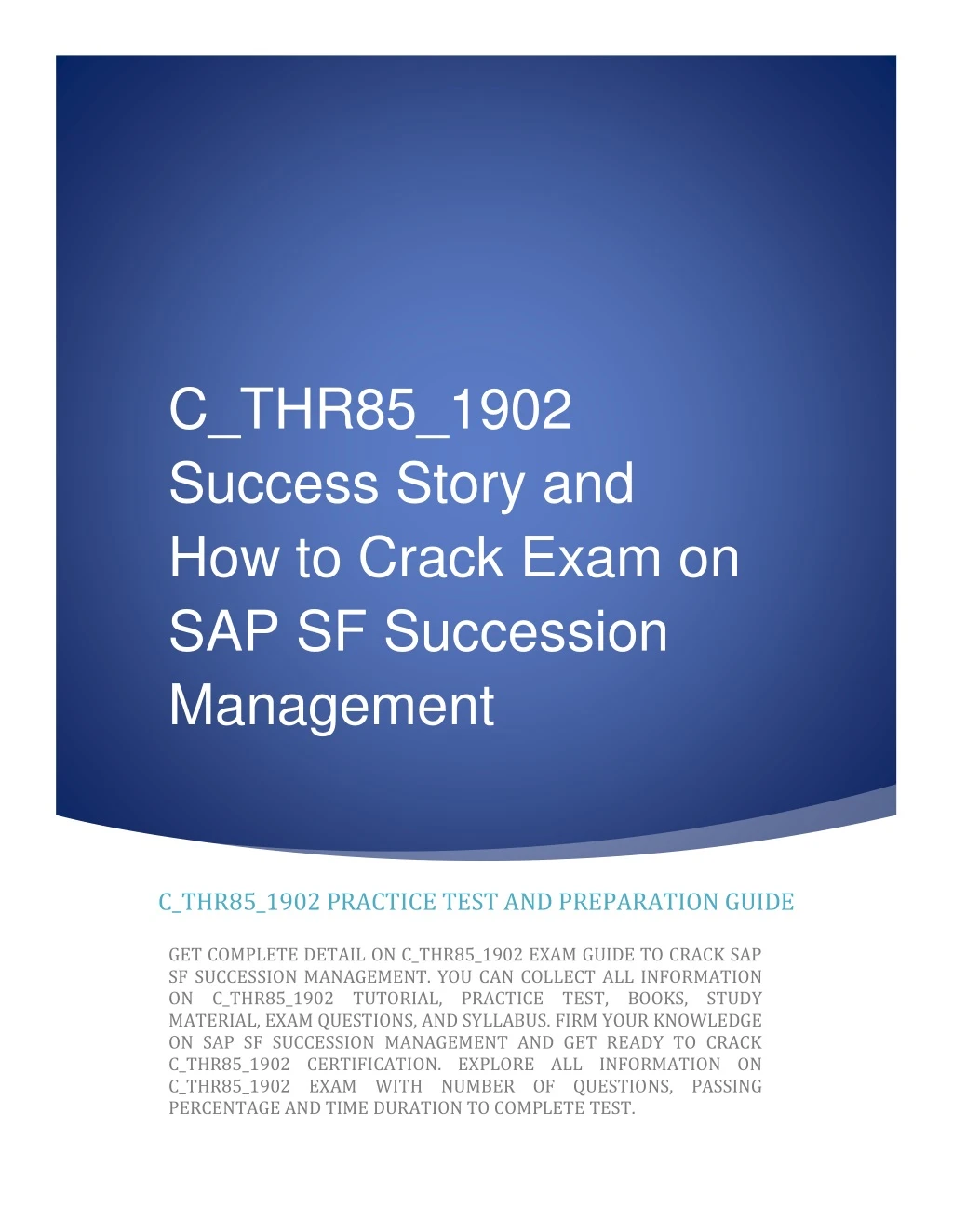 c thr85 1902 success story and how to crack exam