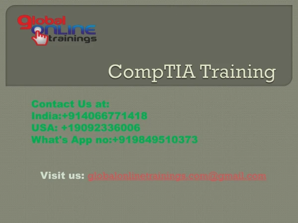 CompTIA Training | CompTIA Online Training - Global Online Training