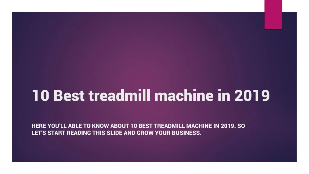 10 best treadmill machine in 2019