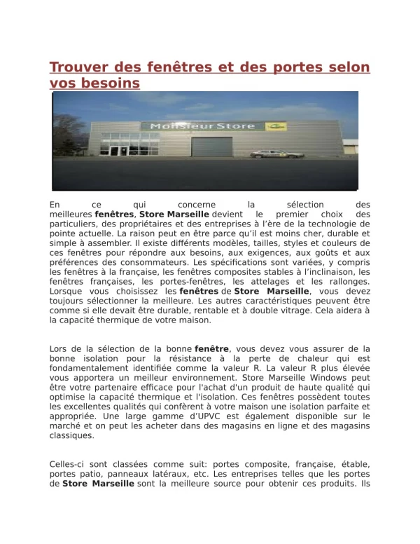 trouver des fen tres et des portes selon