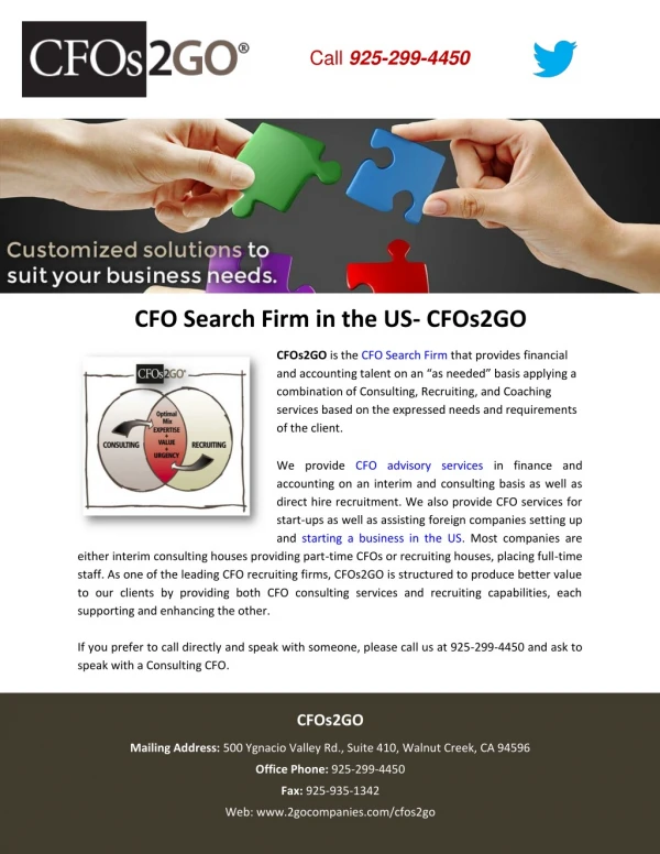 CFO Search Firm in the US- CFOs2GO