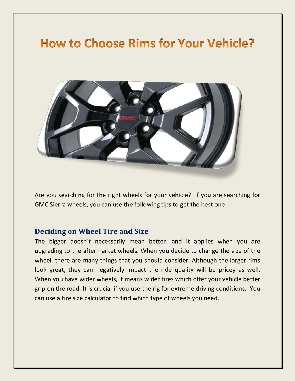 are you searching for the right wheels for your