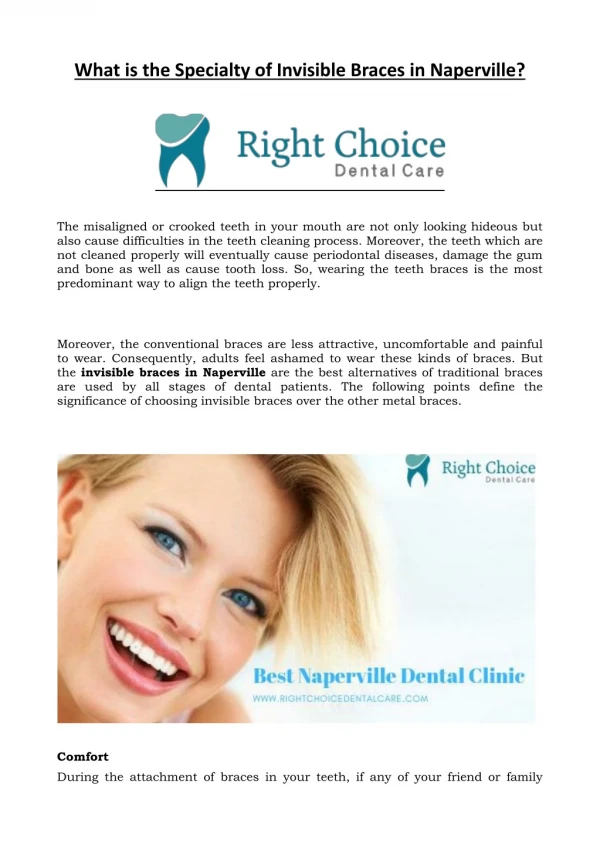 What is the Specialty of Invisible Braces in Naperville?