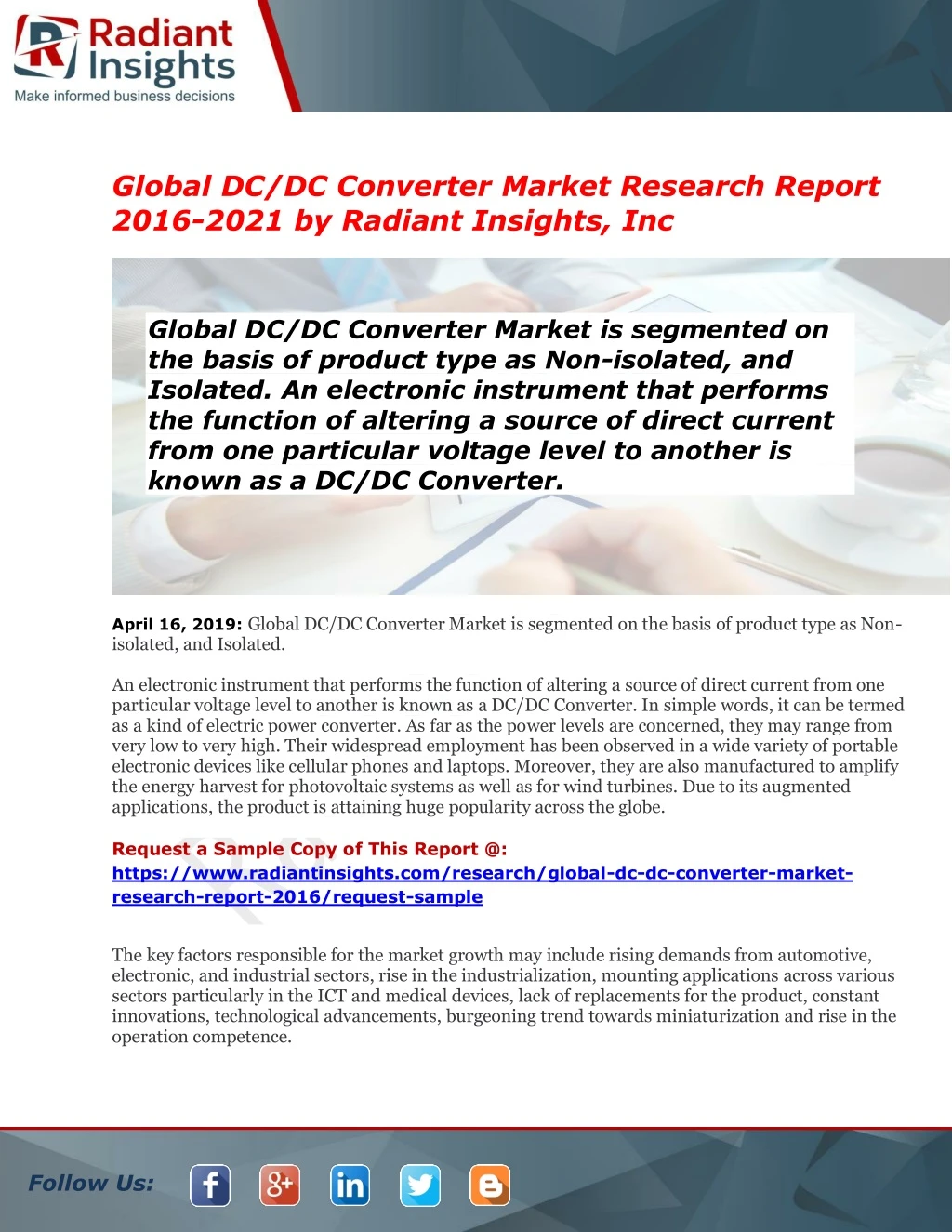 global dc dc converter market research report