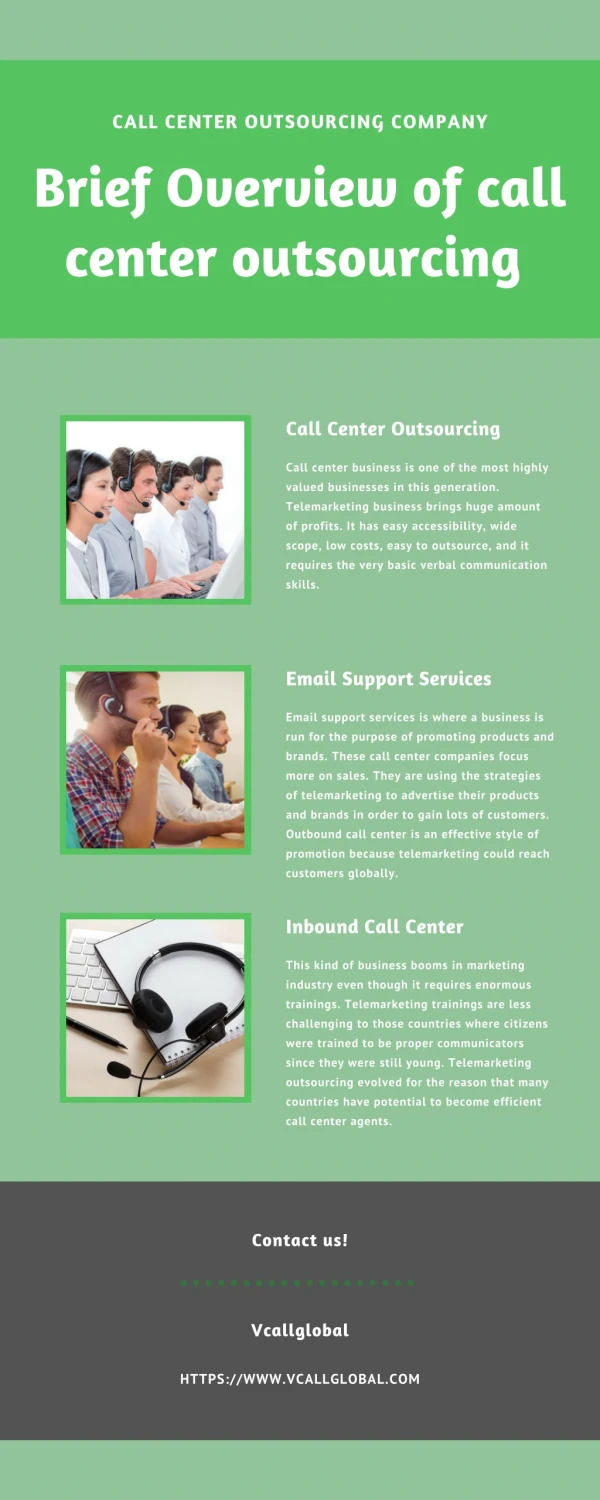 Brief overview of call center outsourcing