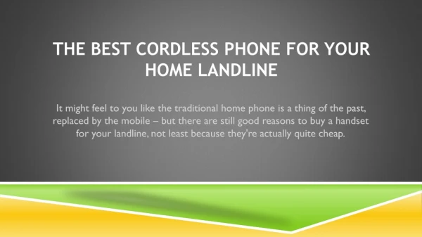 The Best Cordless Phone for your Home Landline