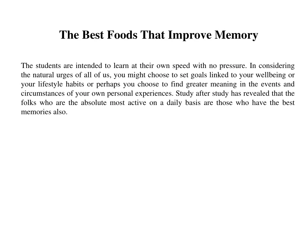 the best foods that improve memory