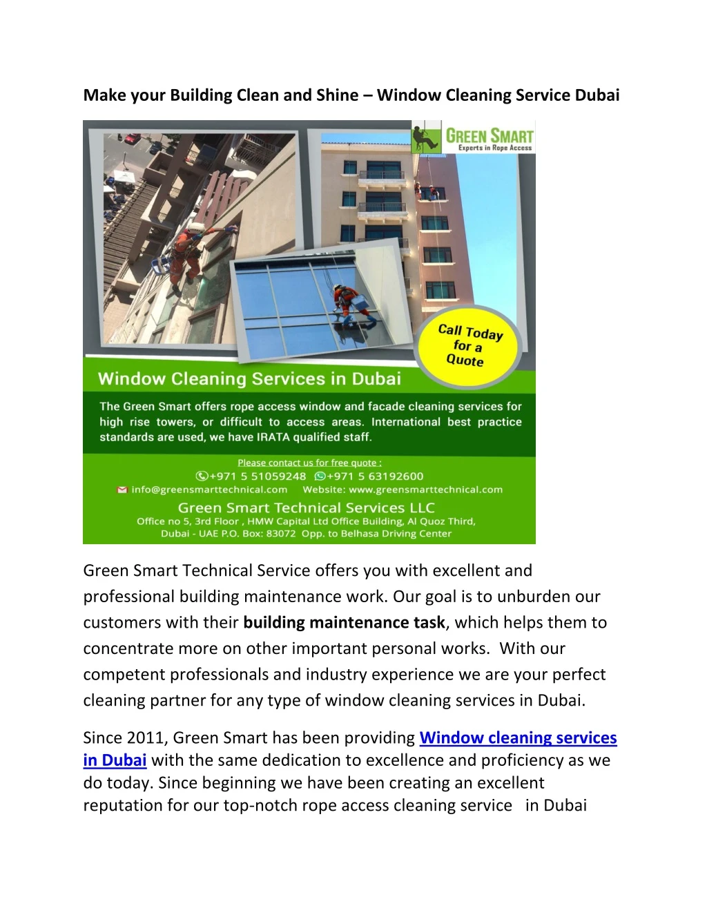 make your building clean and shine window