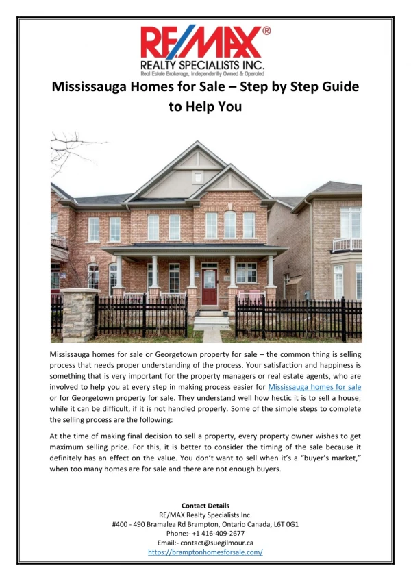 Mississauga Homes for Sale – Step by Step Guide to Help You