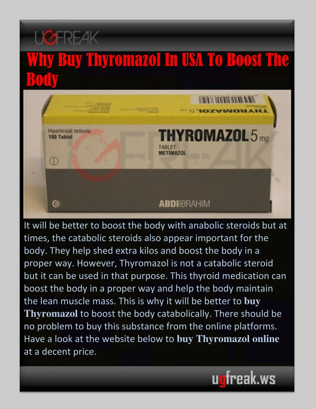 why buy thyromazol in usa to boost the body