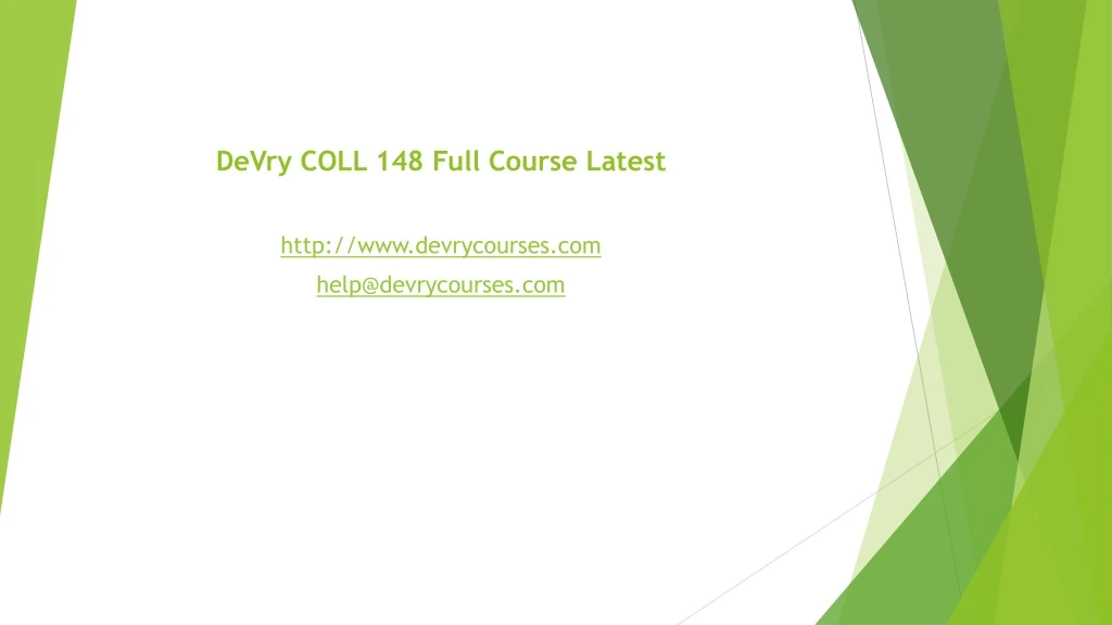 devry coll 148 full course latest