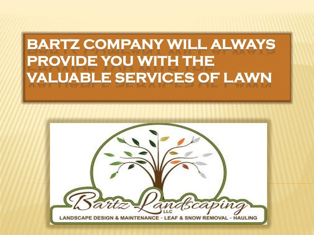 bartz company will always provide you with the valuable services of lawn