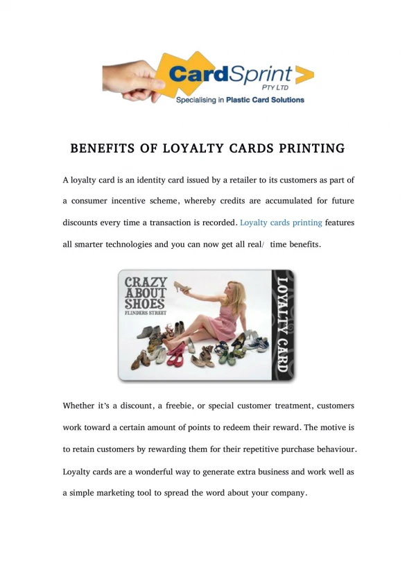 benefits of loyalty cards printing