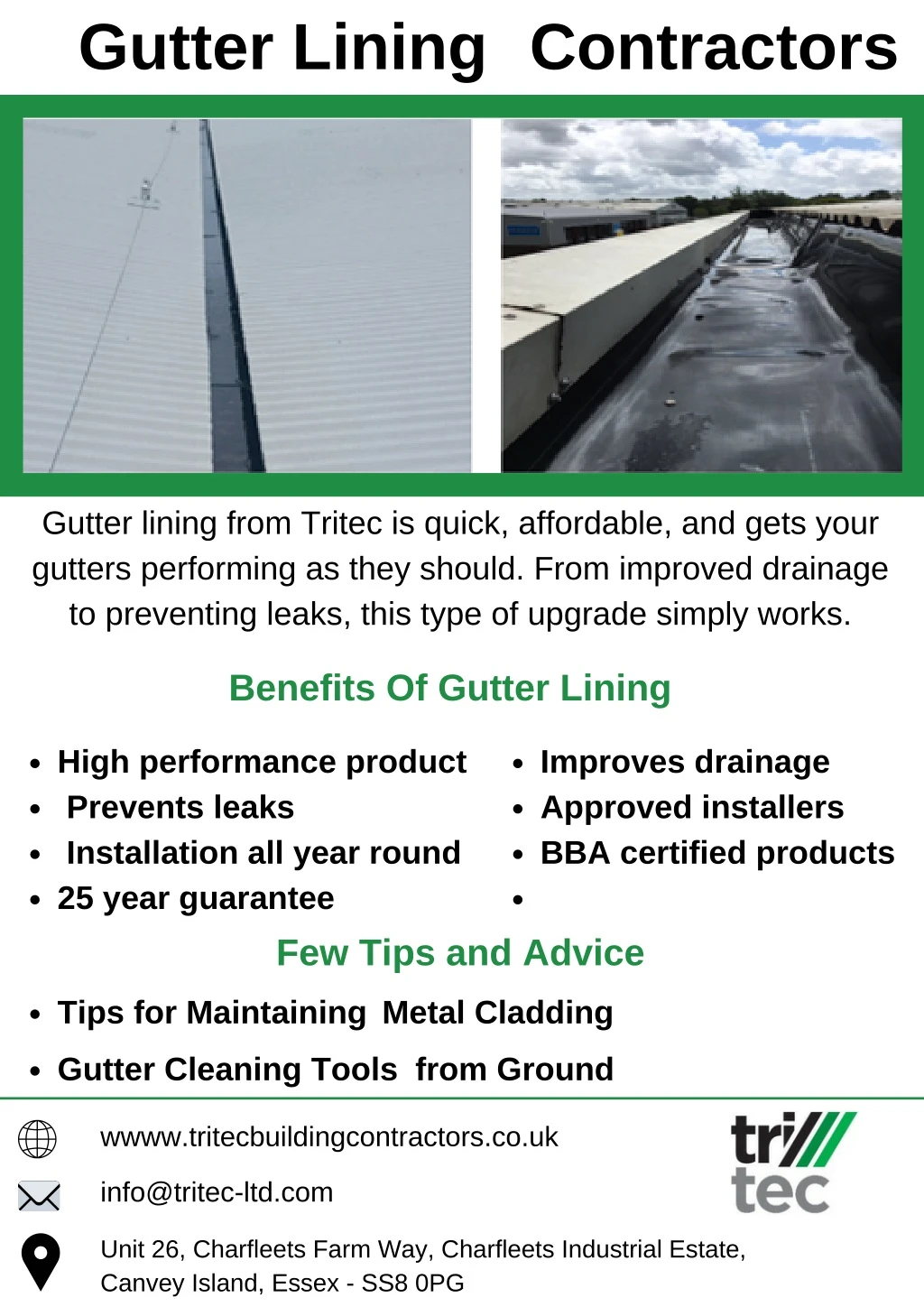 gutter lining