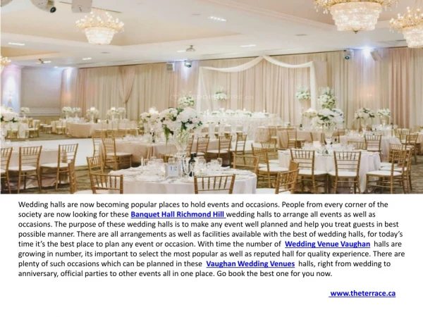 Banquet Halls Richmond Hill & Wedding Venues Vaughan