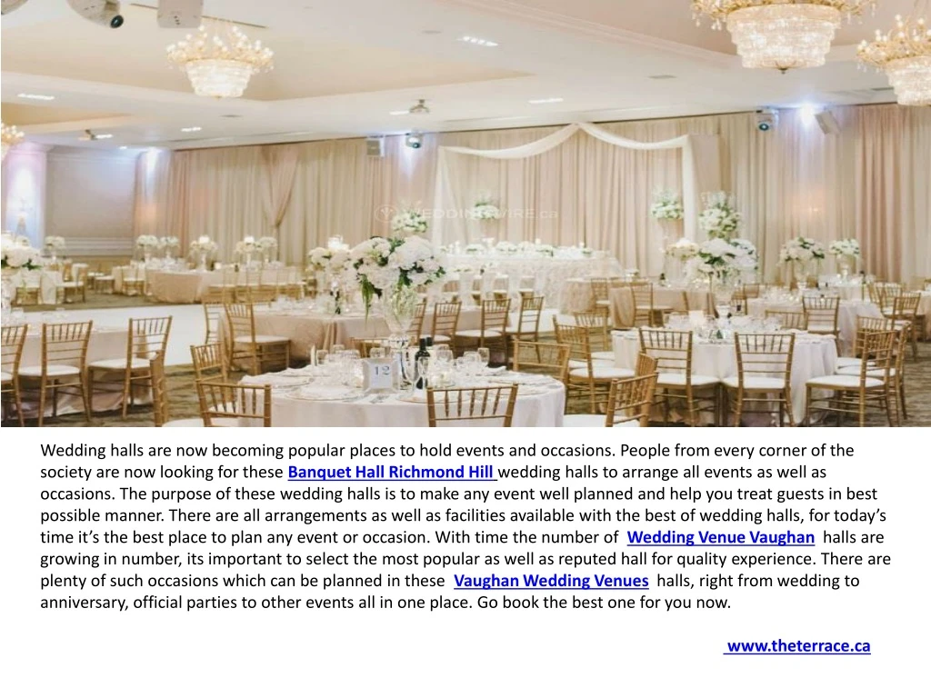wedding halls are now becoming popular places