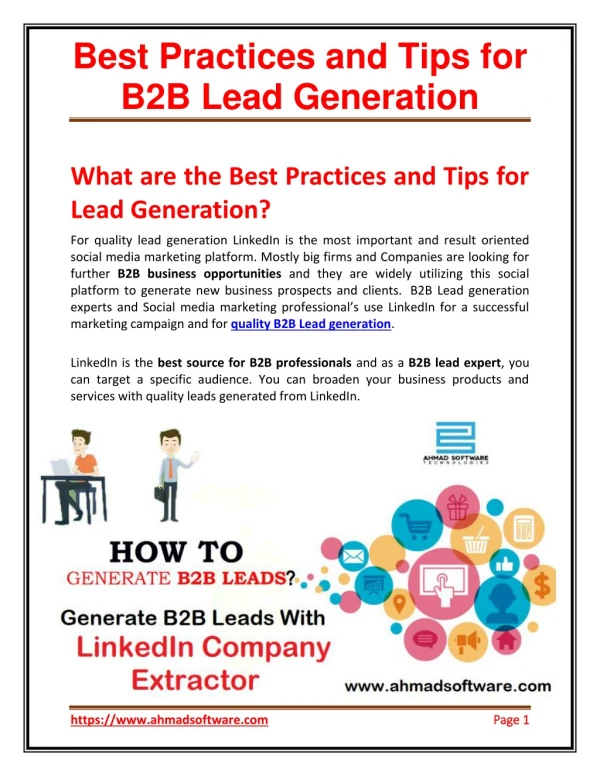 Best Practices and Tips for B2B Lead Generation