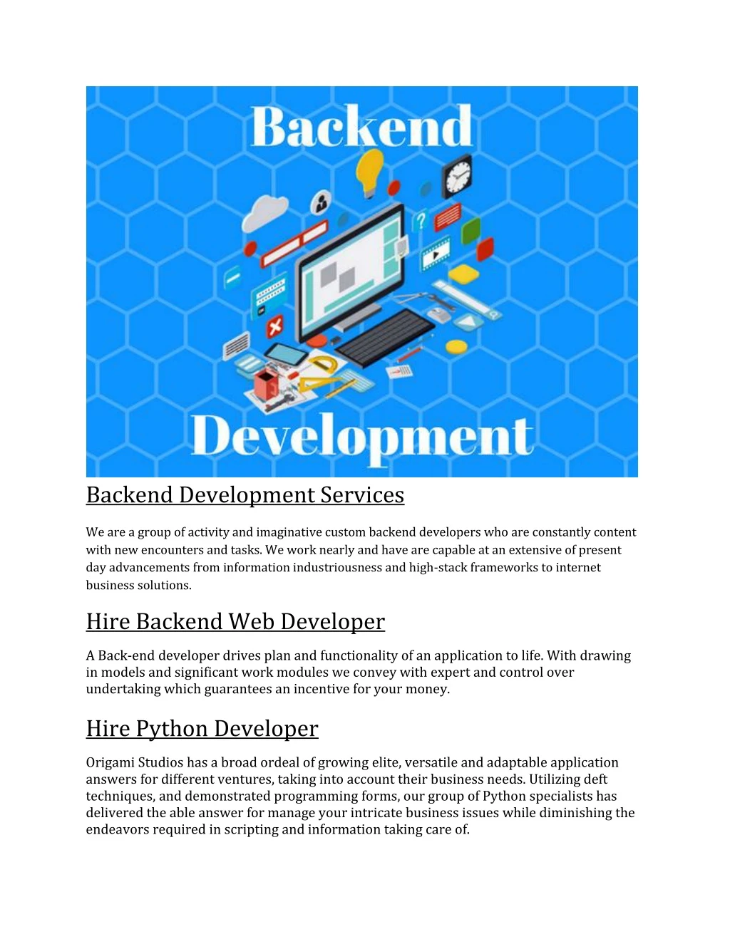 backend development services