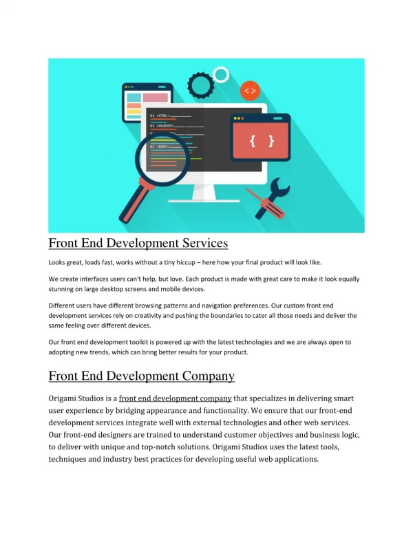 Front End Development Services