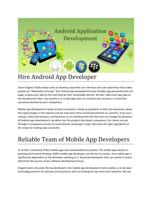 Hire Android App Developer