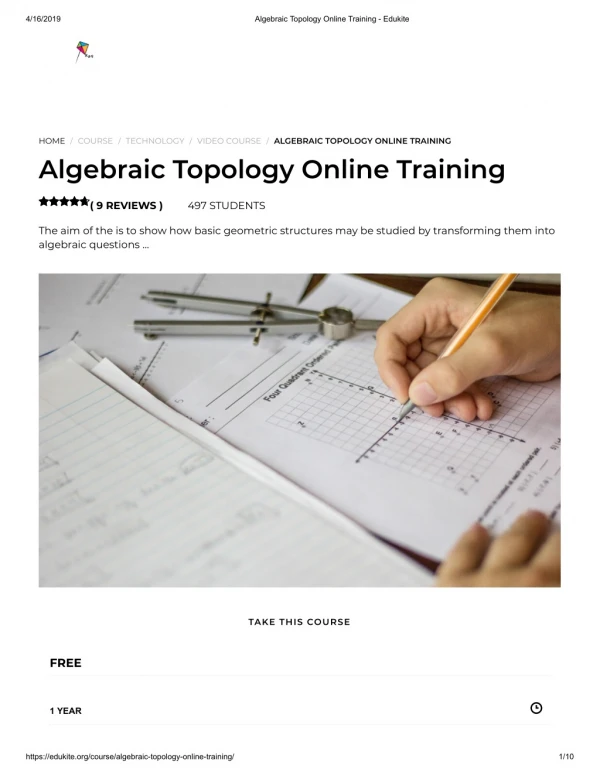 Algebraic Topology Online Training - Edukite