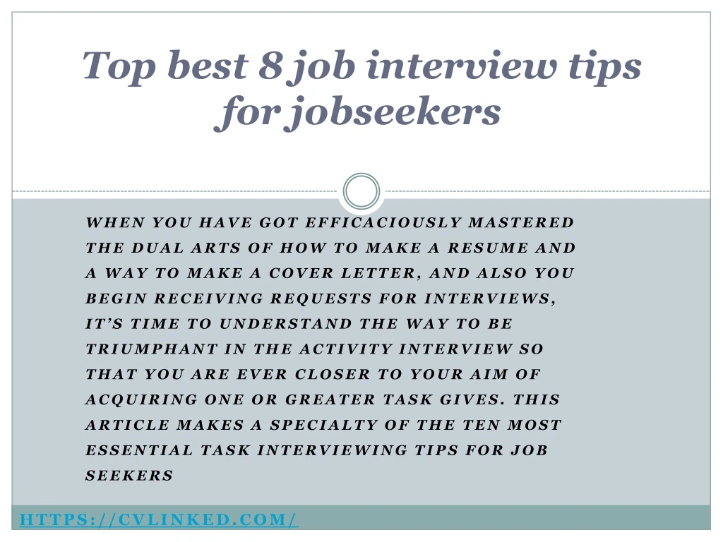 top best 8 job interview tips for jobseekers