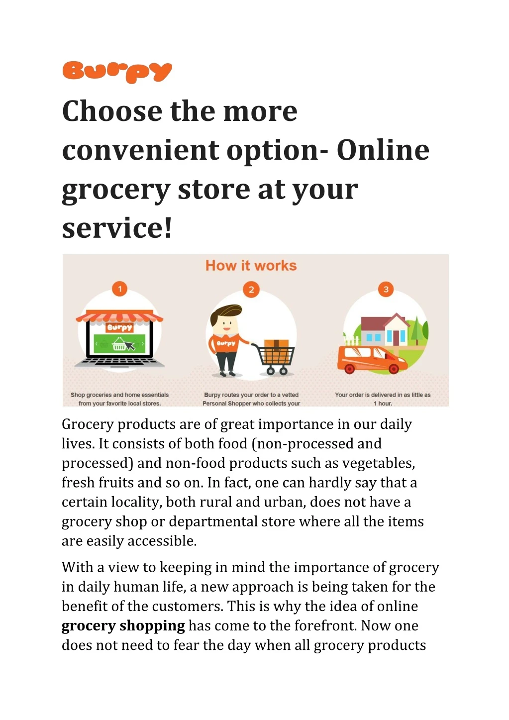 choose the more convenient option online grocery
