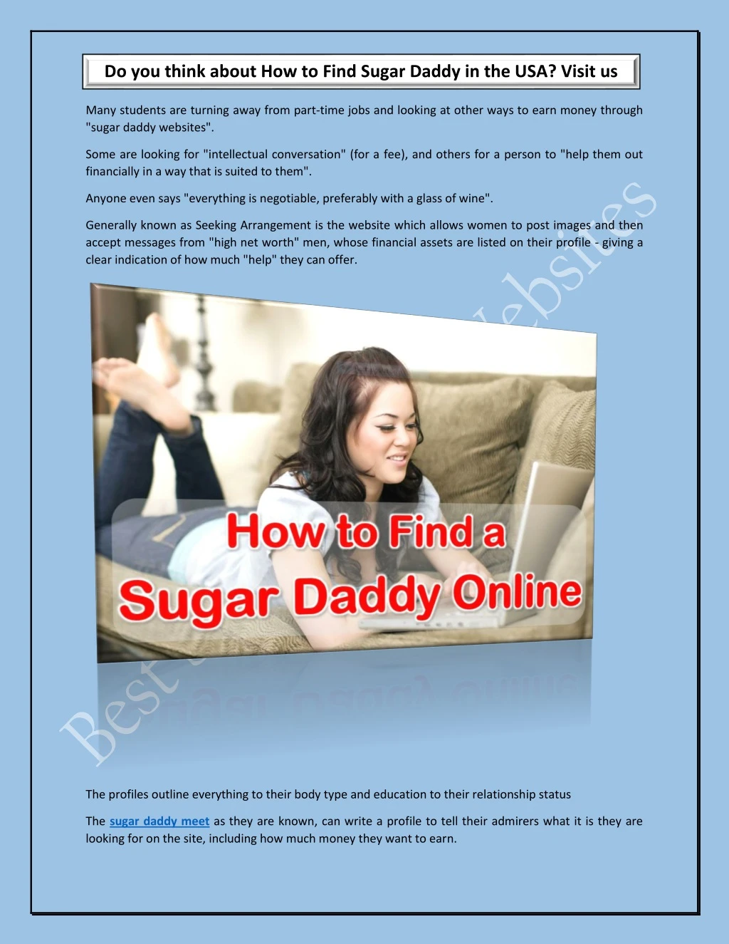do you think about how to find sugar daddy