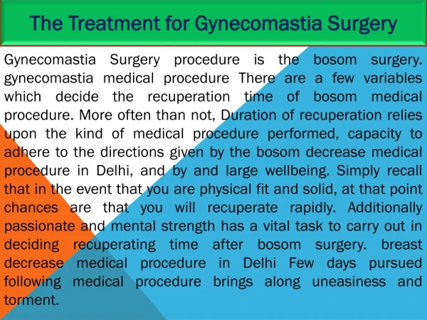 Best Gynecomastia Surgery in Delhi
