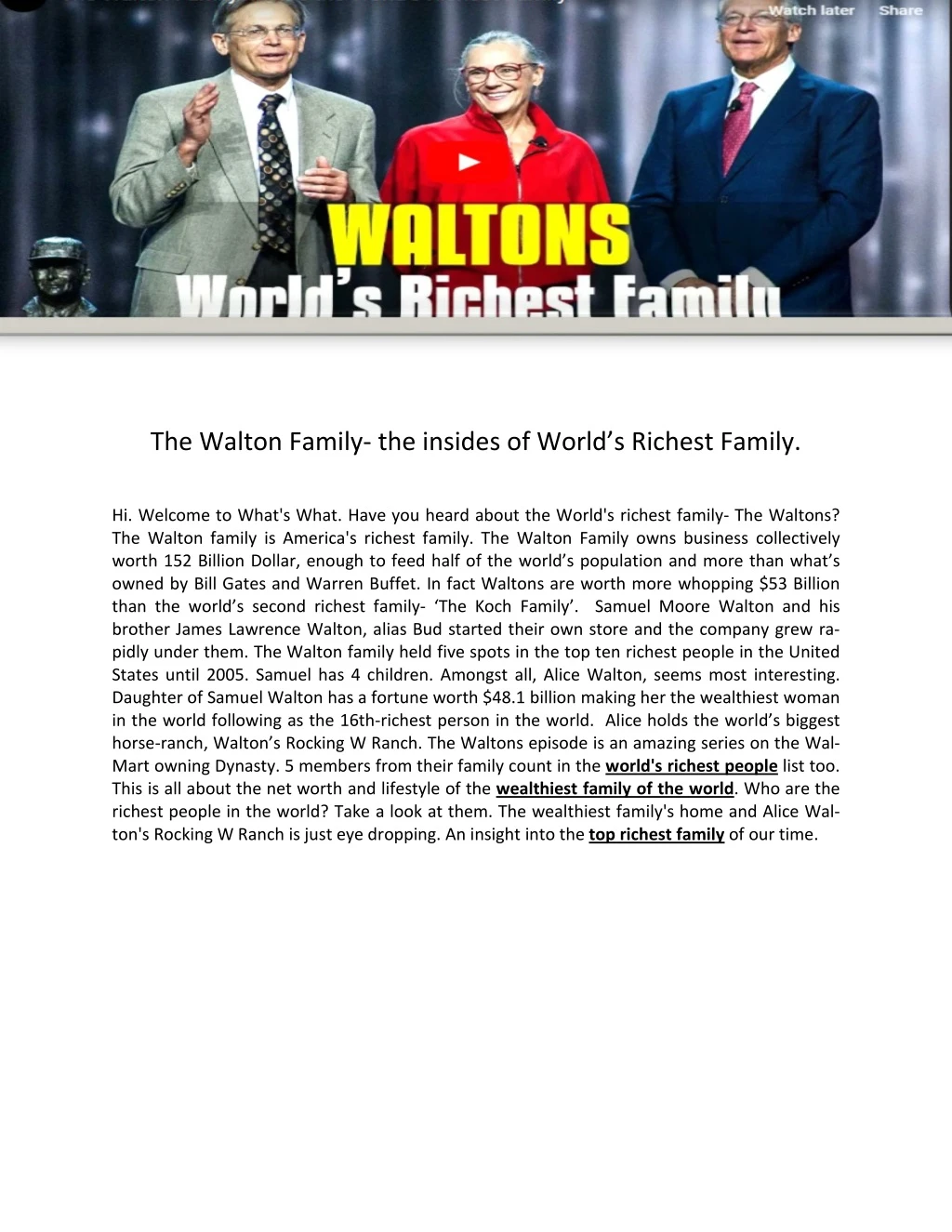 the walton family the insides of world s richest