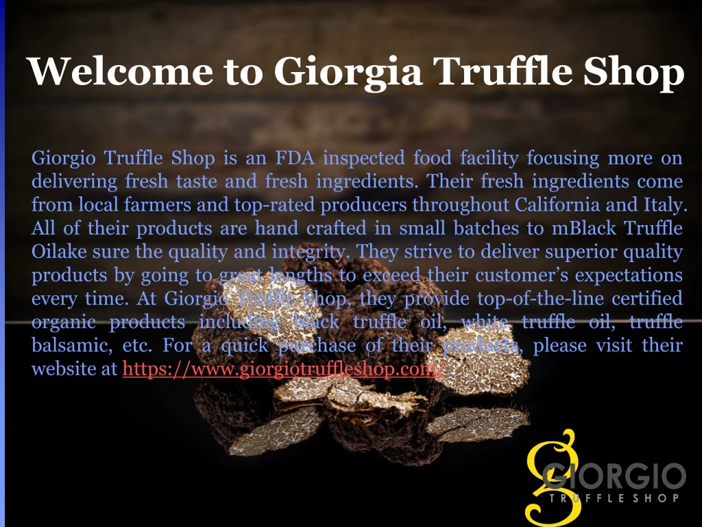 welcome to giorgia truffle shop