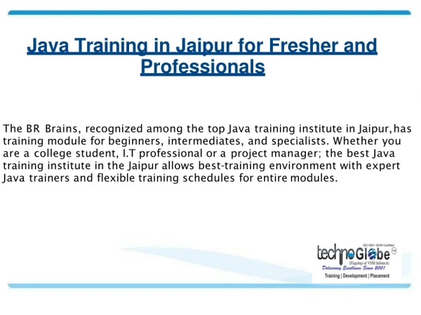 Enroll in Java Summer Training in Jaipur
