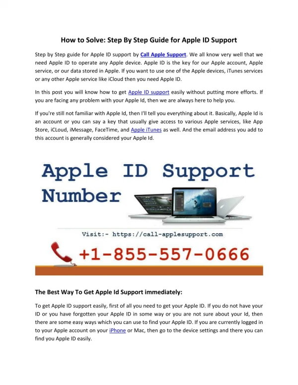 How to Solve Apple ID Issues: Call 1-855-557-0666